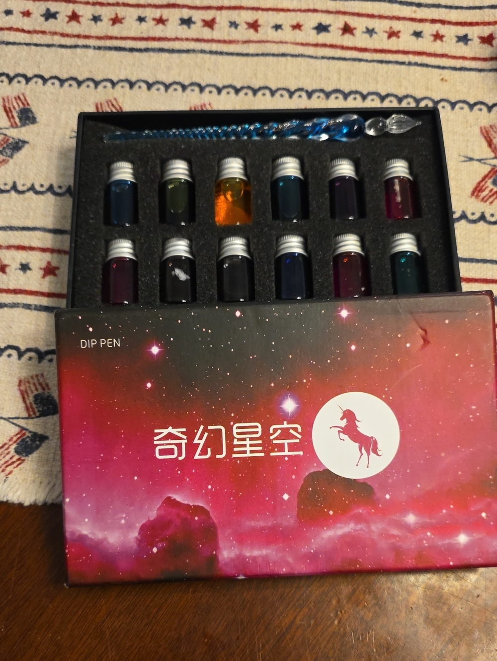 Galaxy Glass Dip Pen Ink Set with Assorted Colored Inks - Unbranded